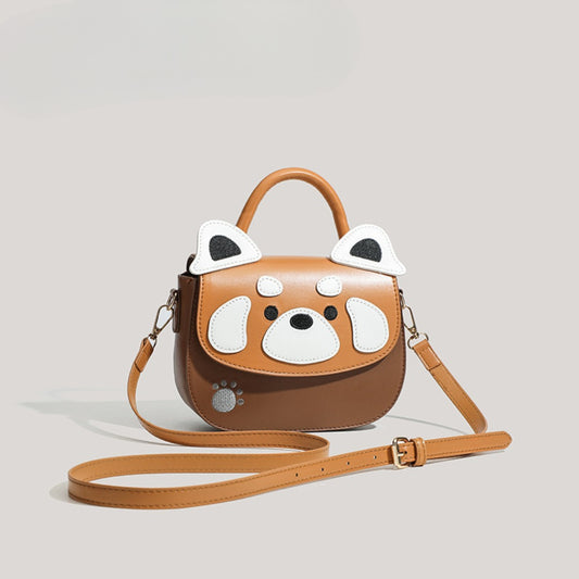 Design cute PU cartoon saddle bag, women's bag animal pattern small Crossbody bag, shoulder bag, mini top handle purse, toddler purse