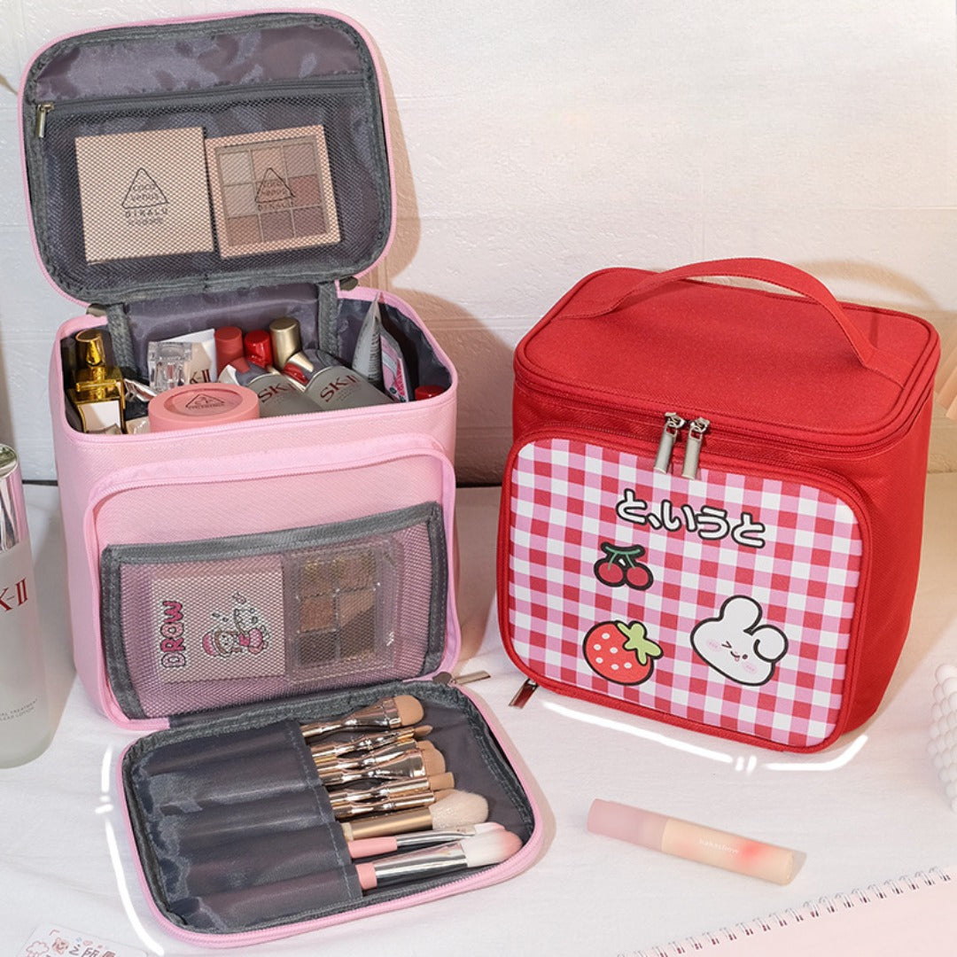 Cute Large Capacity Portable Storage Toilet Bag – Travel Bucket Cosmetic Bag for Women | Spacious Makeup Bag Organizers | Perfect Travel Makeup Bag