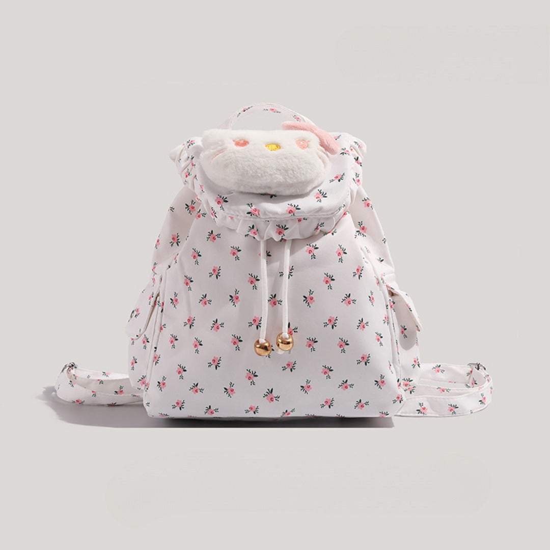 Mochila pequeña y bonita para niñas adolescentes, mochila de lona con estampado floral, mochila bonita para niña, mochila escolar versátil para ir al trabajo o la escuela. 