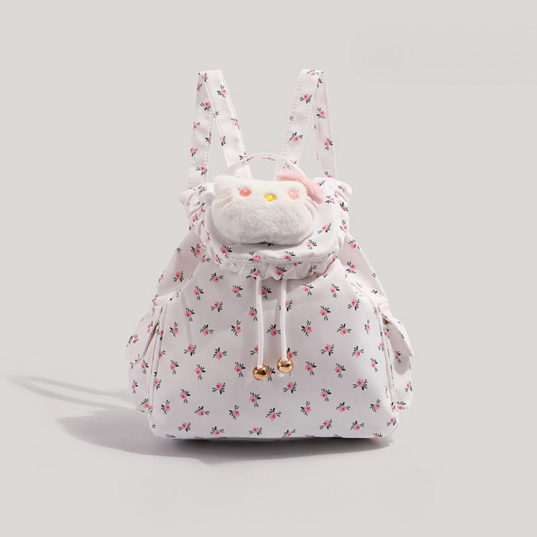 Mochila pequeña y bonita para niñas adolescentes, mochila de lona con estampado floral, mochila bonita para niña, mochila escolar versátil para ir al trabajo o la escuela. 