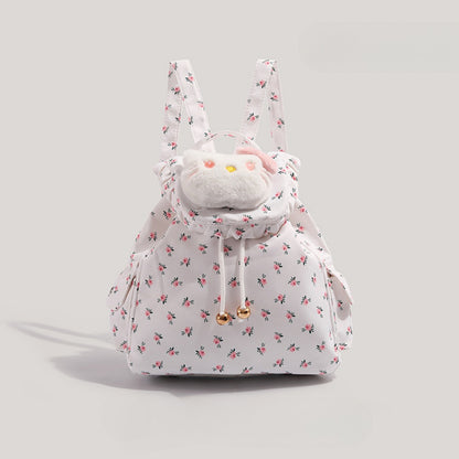 Mochila pequeña y bonita para niñas adolescentes, mochila de lona con estampado floral, mochila bonita para niña, mochila escolar versátil para ir al trabajo o la escuela. 