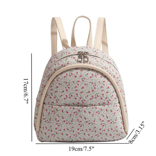 Mini mochila pequeña con estampado floral retro, mini mochila de moda para chicas, bolso pequeño para chicas adolescentes y mujeres 