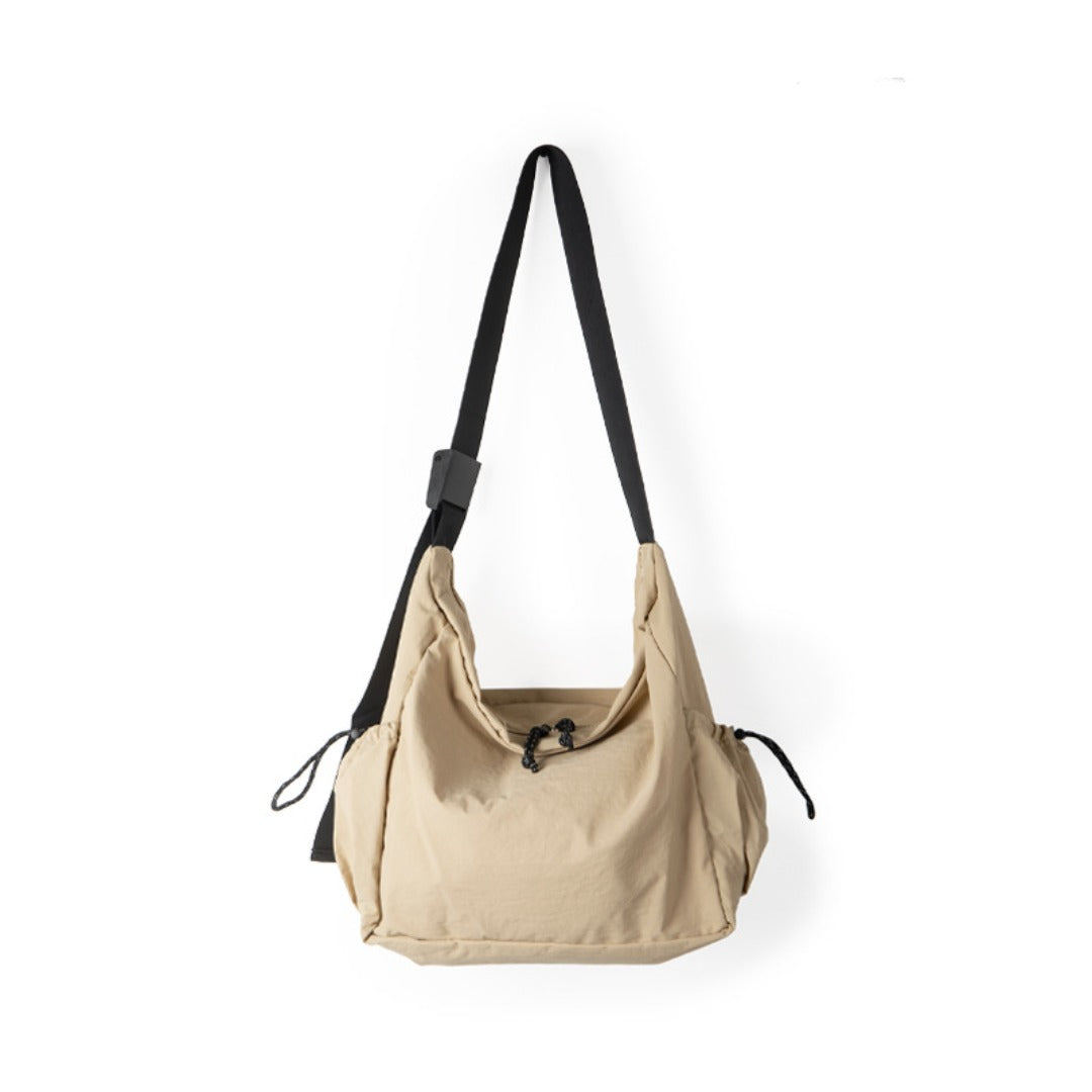 Bolso tote informal y versátil de nailon para estudiantes y mujeres; diseño delgado y bolso bandolera de gran capacidad. 