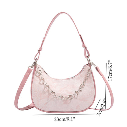 Women hobo bag, armpit bag, autumn fashion design shoulder bag, crossbody small shoulder bag pink for girls