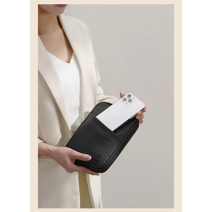 Large capacity passport bag, multi-function document storage bag, PU waterproof travel storage bag, anti-theft tote certificate bag.