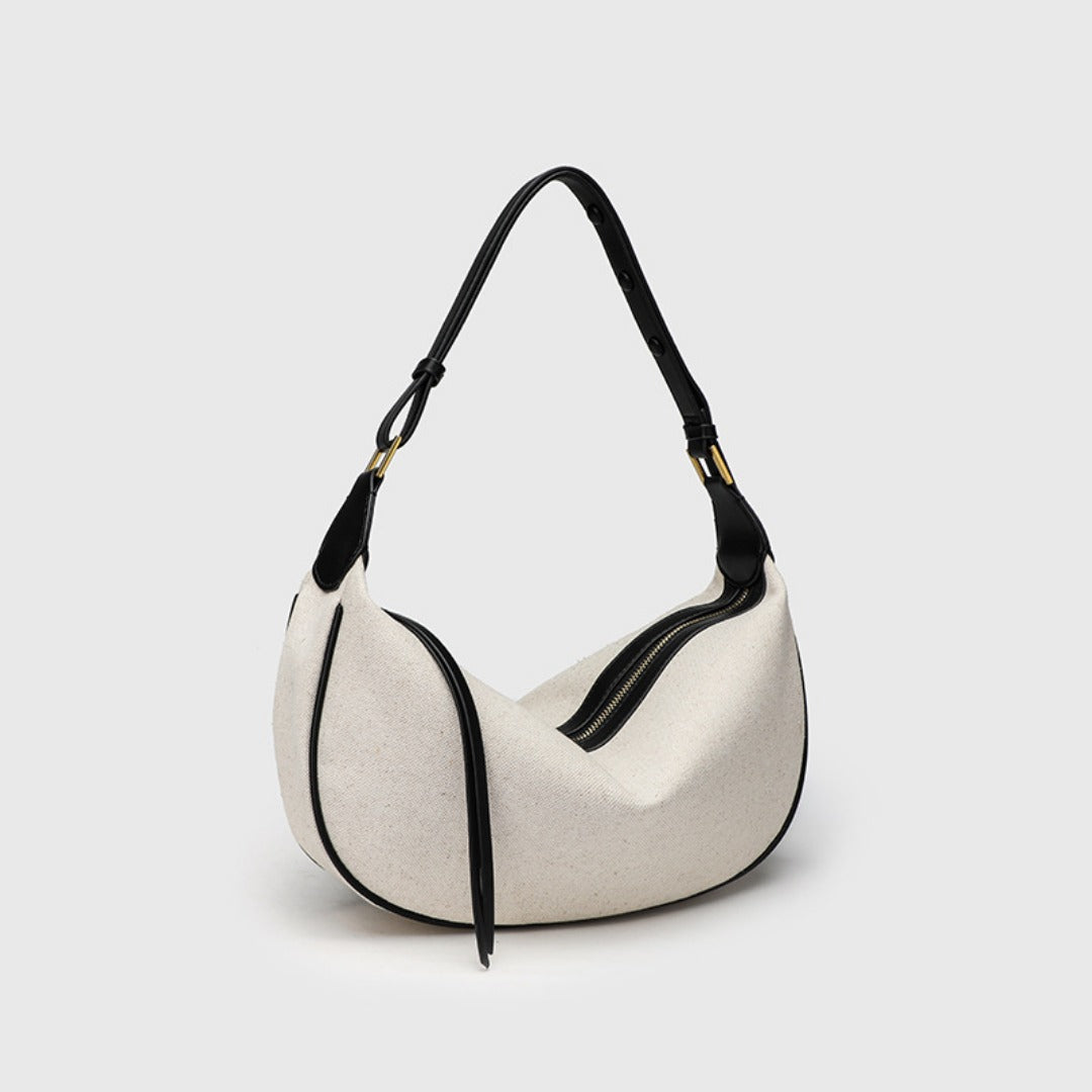 Bolso Hobo sencillo y elegante: bolso de hombro informal y versátil, perfecto para otoño e invierno. Bolso de lona para llevar bajo el brazo. 