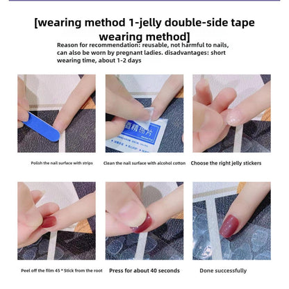 1069 Uñas postizas reutilizables hechas a mano para decoración de uñas