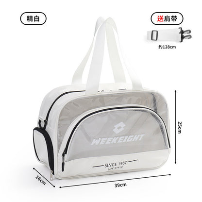 Bolsa de baño transparente de PVC, bolsa de playa deportiva con separación para ropa húmeda y seca, bolsa de fitness de gran capacidad, bolso de viaje transparente para mujer 