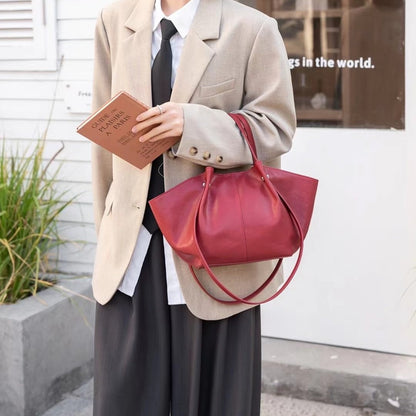 Elegante bolso tote de piel auténtica: bolso tote de piel de oveja de primera calidad para mujer, bolso de mano o bandolera versátil 2 en 1 para un look chic diario. 