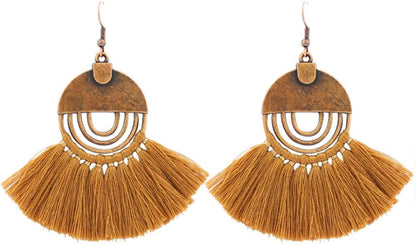 Faux Fur Pom Pom Tassel Drop Dangle Earrings Set -dropshippingabc.com