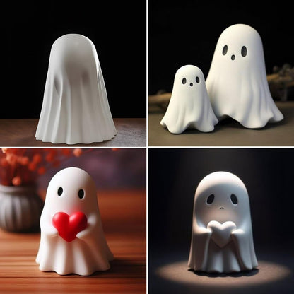 Halloween Ghost Figurine - Spooky Resin Ghost Statue, Cute Ghost Decor for Halloween Decorations, Porch and Indoor Spooky Home Decor (Ghost (1 Figurine))