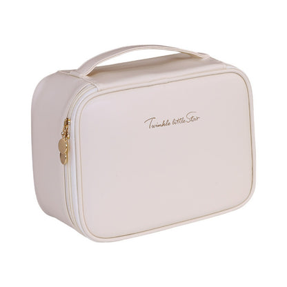 Makeup bag with compartments, makeup bag organizer, 6 large divisions portable large capacity high-end makeup bag, travel makeup brush cosmetic storage bag