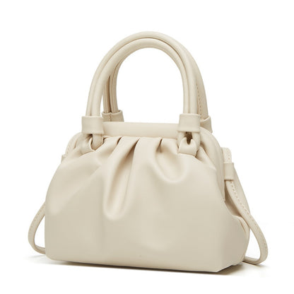 Top handle small purse, small tote purse with crossbody strap, Versatile pleated stylish underarm bag