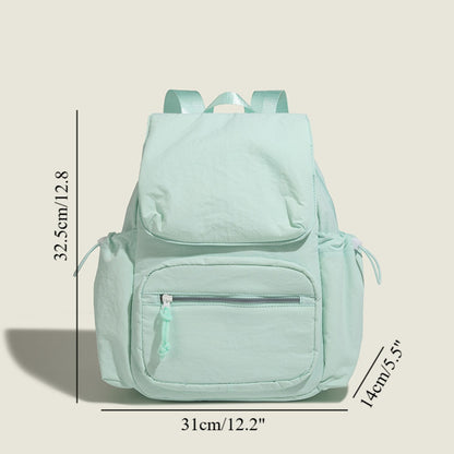 Mochila sencilla de nailon, mochila ligera de gran capacidad, ideal para ir a clase, para el tiempo libre, el deporte y los viajes. 