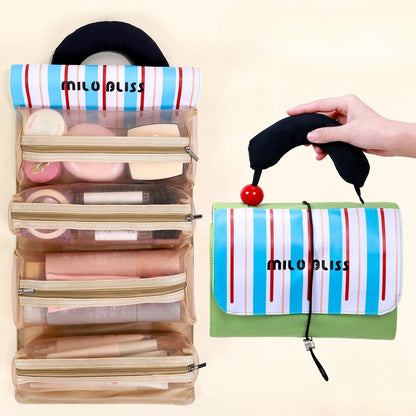 Large Foldable Detachable Toiletry Bag – Premium Portable Travel Cosmetic Case, Women’s Makeup Organizer