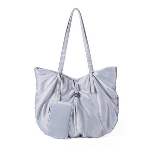 Bolso hobo informal de nailon de gran capacidad - Bolso tote portátil para mujer con diseño de bandolera plisada 