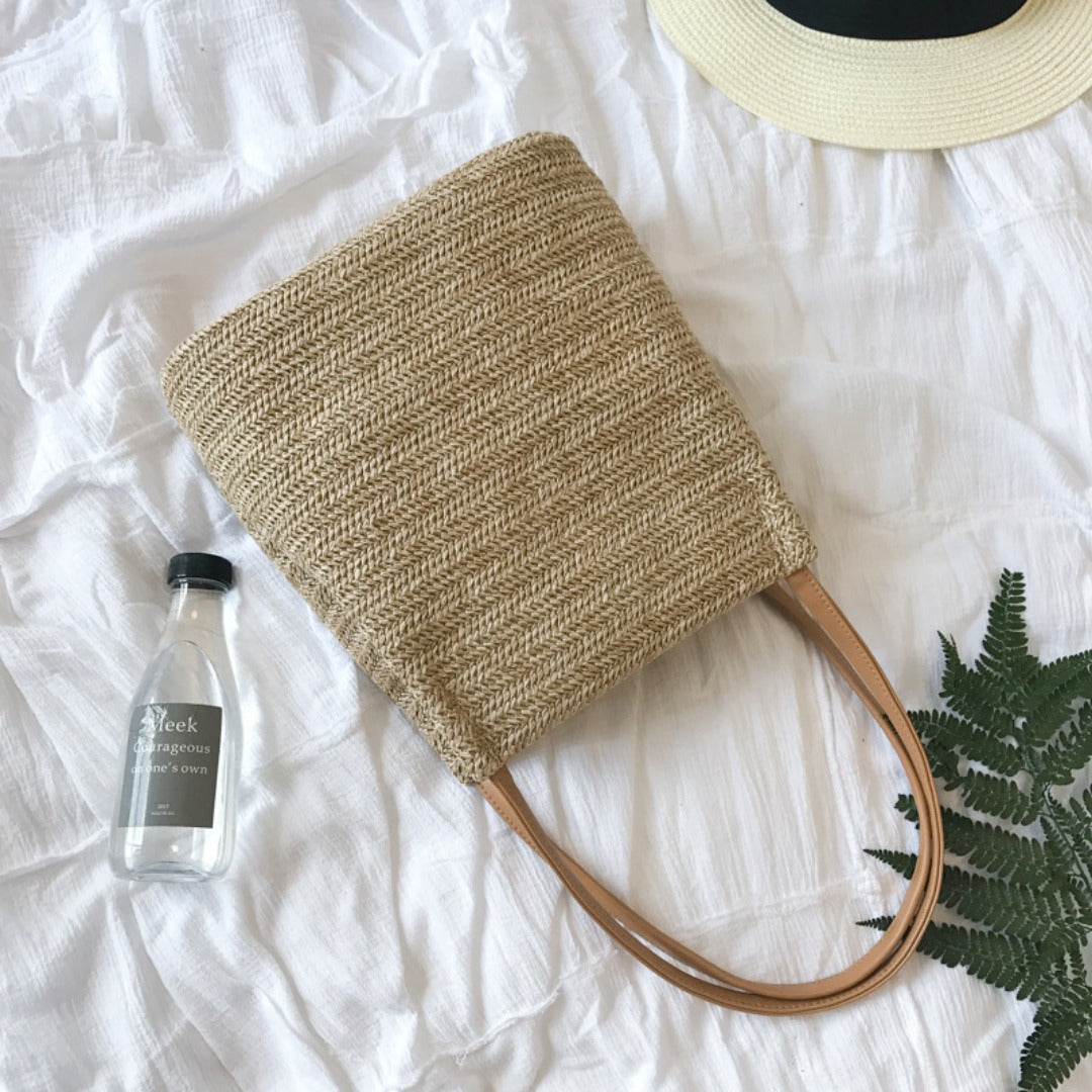 Bolso hobo tejido, bolso hobo bohemio de verano, bolso de hombro con cierre magnético, bolso de paja de playa para el verano 