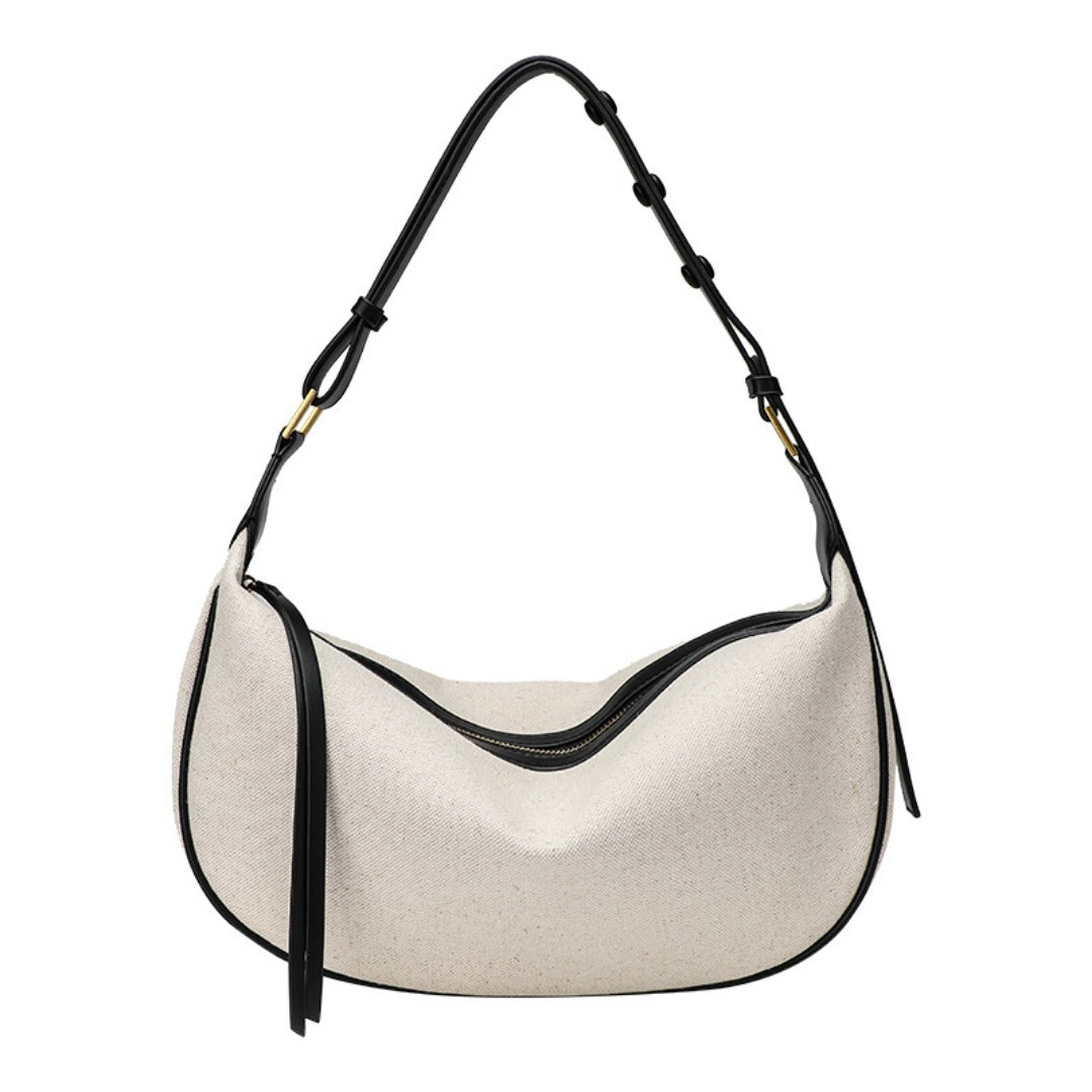 Bolso Hobo sencillo y elegante: bolso de hombro informal y versátil, perfecto para otoño e invierno. Bolso de lona para llevar bajo el brazo. 