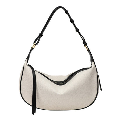 Bolso Hobo sencillo y elegante: bolso de hombro informal y versátil, perfecto para otoño e invierno. Bolso de lona para llevar bajo el brazo. 