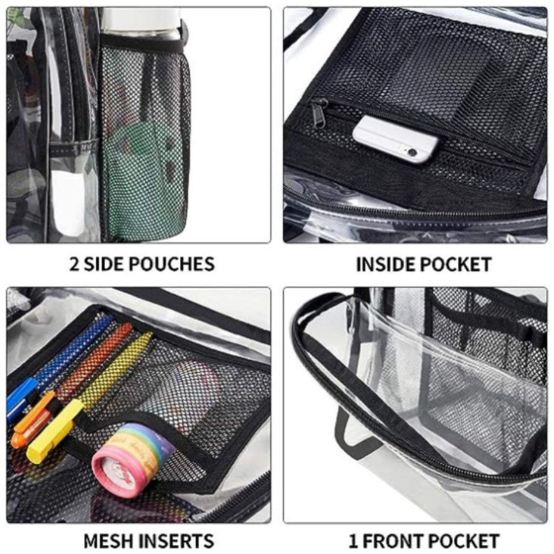 Mochila transparente, mochila transparente de PVC, mochila estudiantil versátil, sencilla y moderna, impermeable. 