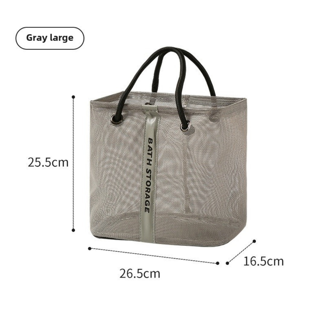 Bolsa de baño de malla, bolsa de baño con bolsillo de malla para artículos de aseo de natación, bolsa de baño para hombre, bolsa de almacenamiento grande 