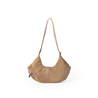 Bolso bandolera de ante de gran capacidad, bolso holgado, bolso hobo informal vintage 