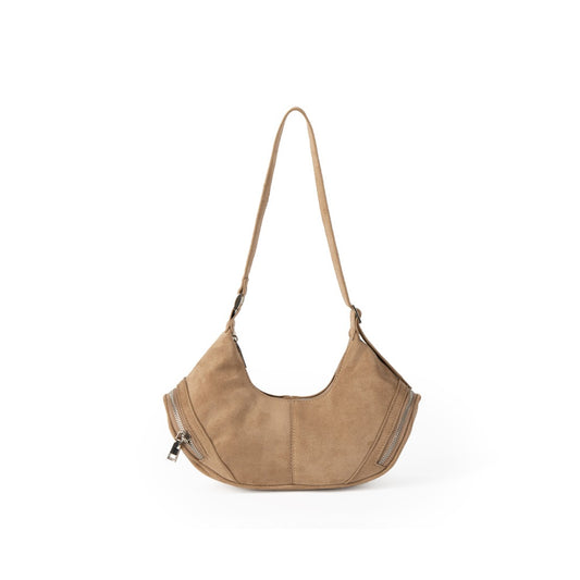 Bolso bandolera de ante de gran capacidad, bolso holgado, bolso hobo informal vintage 