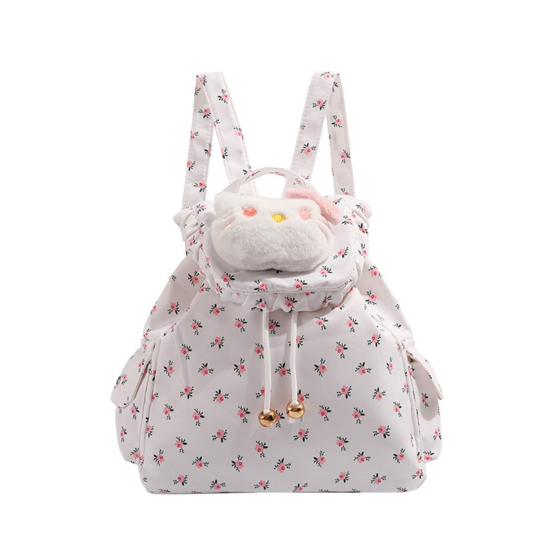 Mochila pequeña y bonita para niñas adolescentes, mochila de lona con estampado floral, mochila bonita para niña, mochila escolar versátil para ir al trabajo o la escuela. 