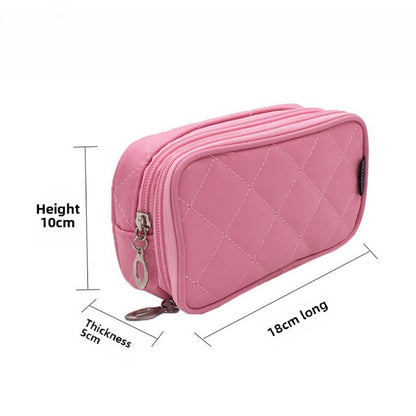 Nylon Cosmetic Bag, Waterproof Geometric Rhombus Cosmetic Wash Bag, makeup bag with compartments for College Dorm Camp Gym