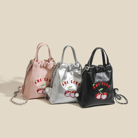 Mochila plateada para mujer, bolso tipo mochila con cadena para mujer, mochila de viaje para mujer