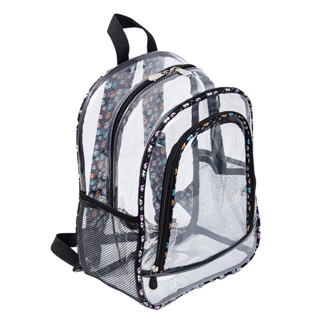 Mochila transparente de PVC, mochila impermeable multicapa para artículos de viaje, bolso mochila transparente 