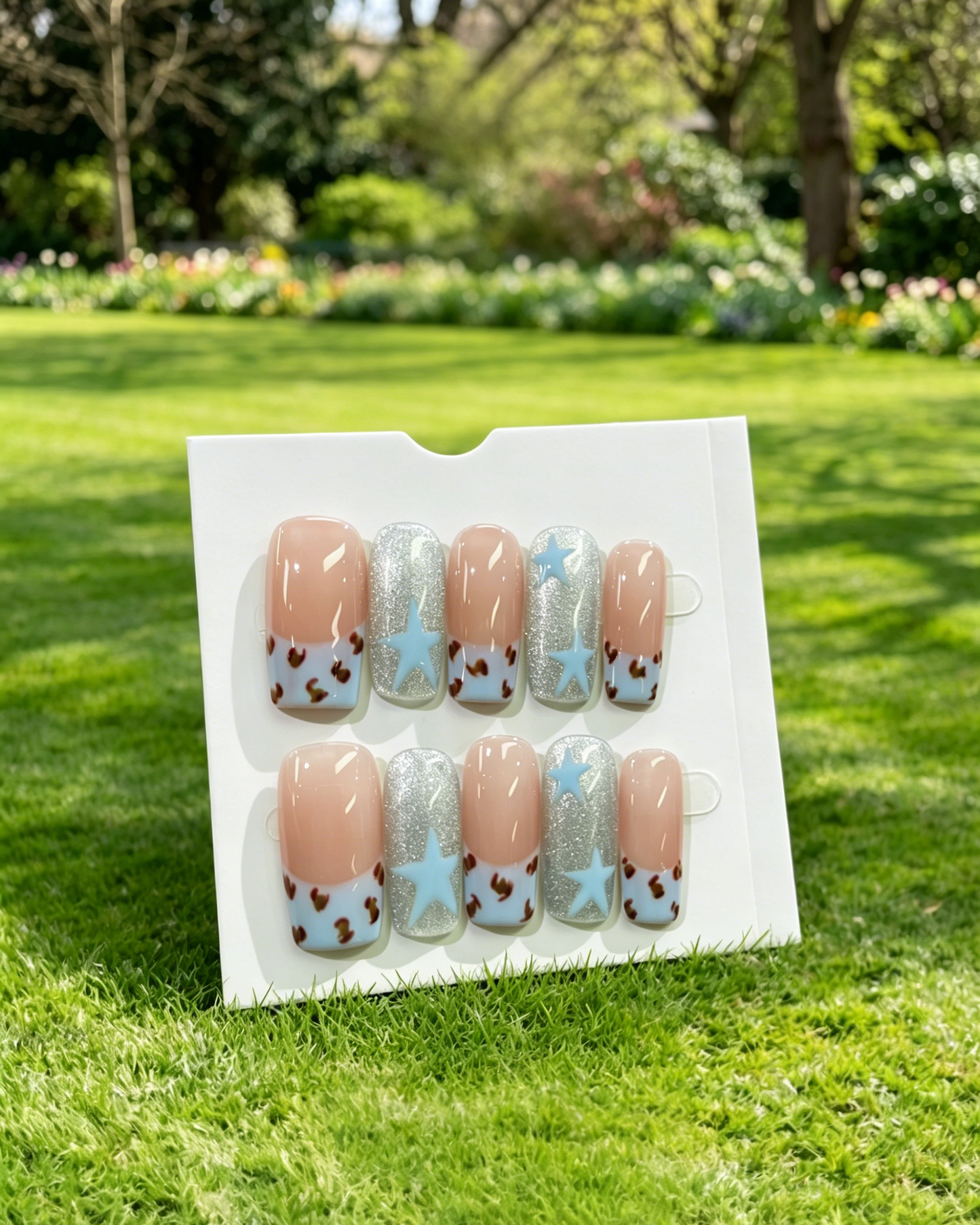 Pink Gold Almond Press On Nails