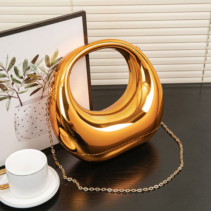 Elegante bolso de noche – Bolso de cena dorado y plateado, elegante neceser de maquillaje acrílico, bolso perfecto para graduación, bolso de fiesta y bolso de mano para bodas 