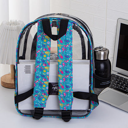 Mochila transparente de PVC, mochila impermeable multicapa para artículos de viaje, bolso mochila transparente 