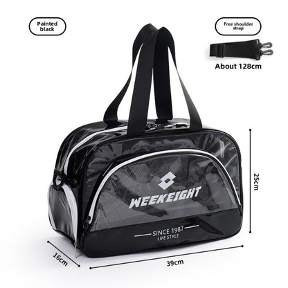 Bolsa de baño transparente de PVC, bolsa de playa deportiva con separación para ropa húmeda y seca, bolsa de fitness de gran capacidad, bolso de viaje transparente para mujer 
