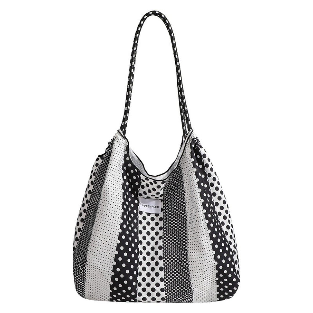 Bolso tote de lunares: bolso de hombro versátil y portátil, bolso hobo ecológico de gran capacidad para mujer 