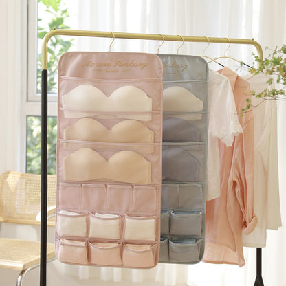 Underwear storage hanging bag, wall-mounted double-sided storage bag, underwear bra socks finishing bag, wardrobe hanging bag