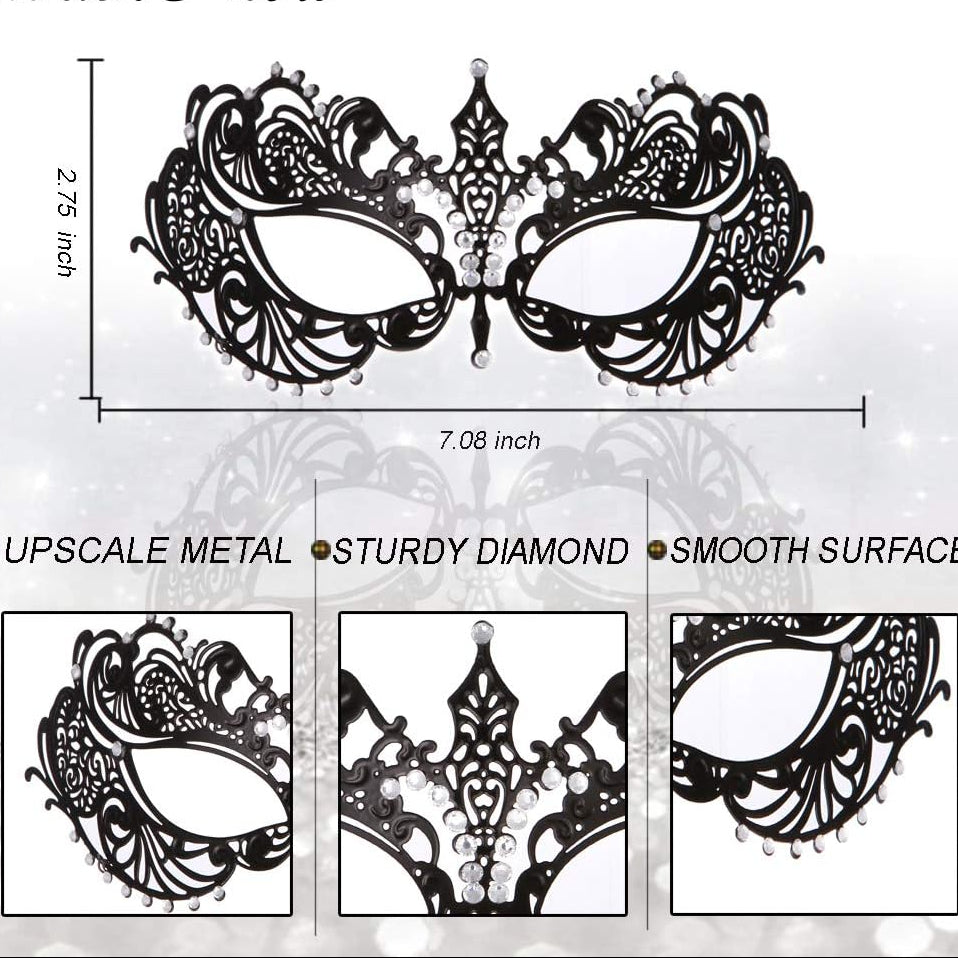 Mask for Women Venetian Metal Party For Carnival Halloween Costume Cosplay