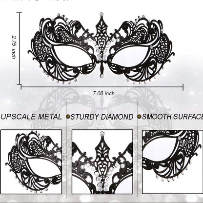 Mask for Women Venetian Metal Party For Carnival Halloween Costume Cosplay