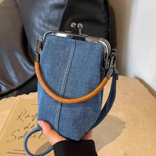 Bolso con clip, bolso vaquero, bolso para móvil, bolso bandolera, bolso bandolera para móvil 