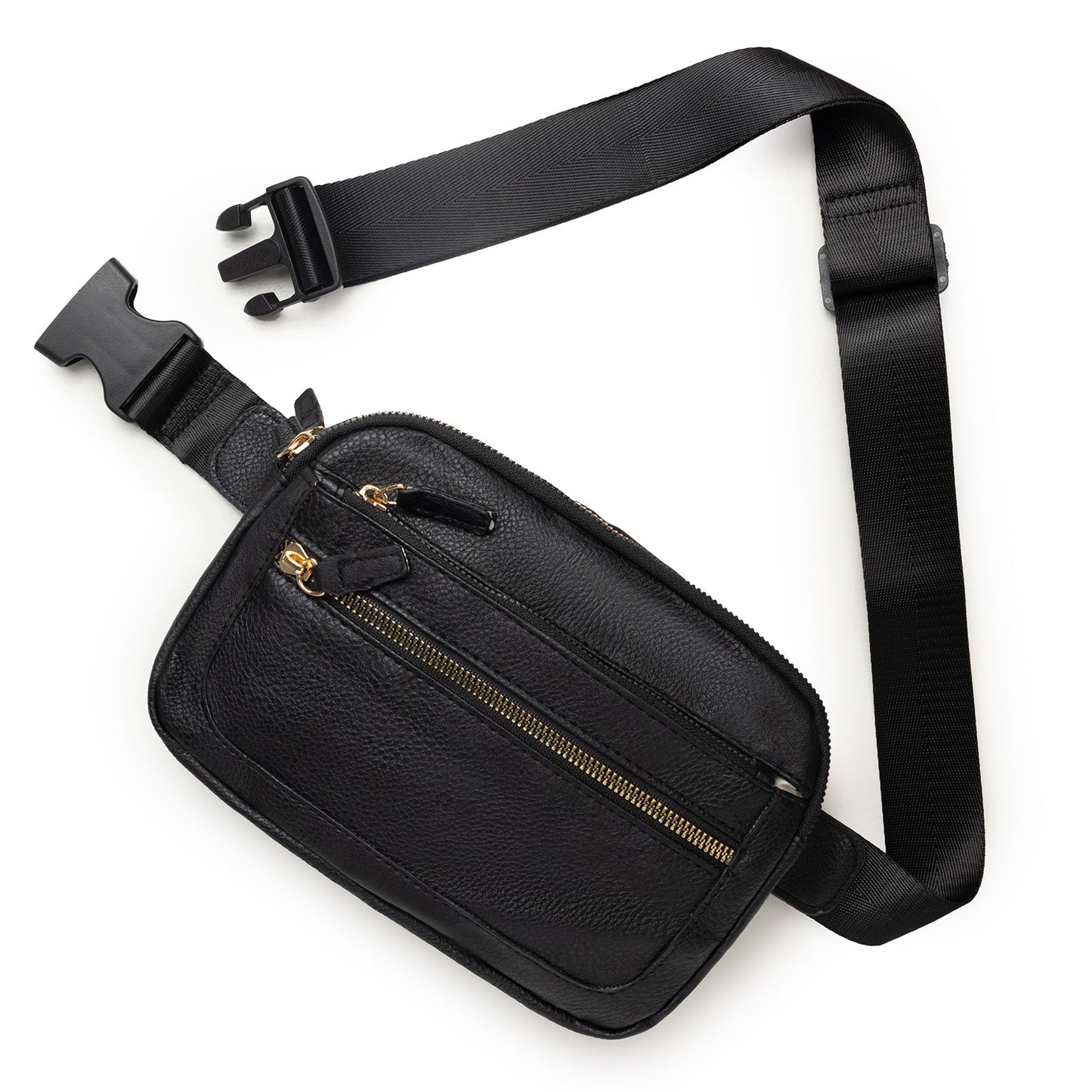 Riñonera multifuncional de moda: bolso de hombro ajustable, ideal para viajes, deportes y correr. Confeccionada en piel vegana. Bolso bandolera elegante para mujer. 