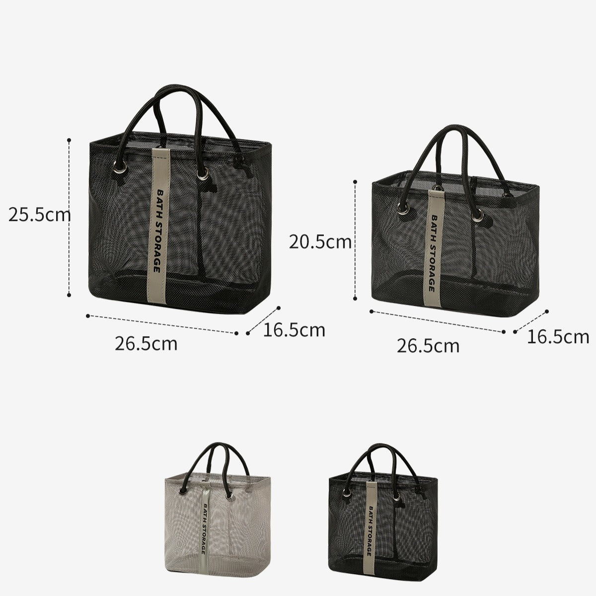 Bolsa de baño de malla, bolsa de baño con bolsillo de malla para artículos de aseo de natación, bolsa de baño para hombre, bolsa de almacenamiento grande 