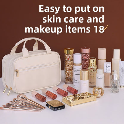 Double layer portable cosmetic bag, large capacity portable cosmetic storage bag, makeup bag organizer,Makeup bag with compartments,