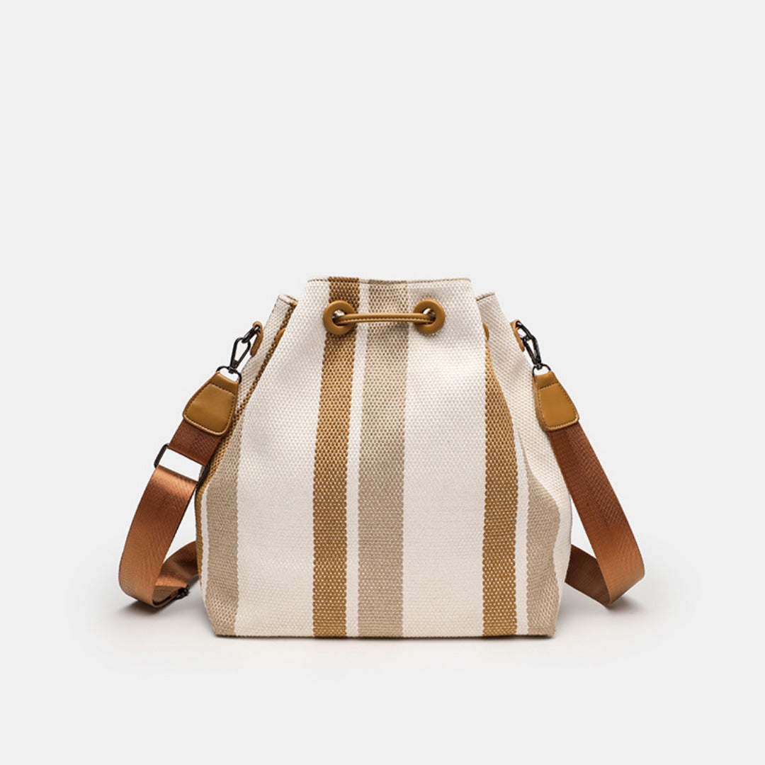 Bolso bandolera elegante de lona para mujer – Bolso tipo cubo de hombro a la moda, bolso tote pequeño vintage estilo universitario portátil 