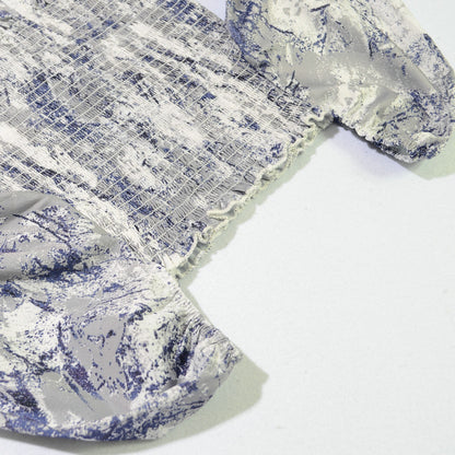 Slim Blouse French Style Tops Leaves Flower Print  Shirt women Elastic Body women's clothing official