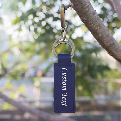 Custom Keychain, Personalized keychains, Real Leather Key Chain Holder Engrave Name Text, Customized Gifts for Men Women -dropshippingabc.com