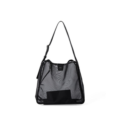 Mesh commuter tote bag, large capacity stylish hobo bag, fashionable versatile shoulder bag