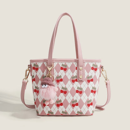 Bolso tote para mujer, bolso de hombro con diseño de cerezas, bolso con asa superior y correa cruzada 