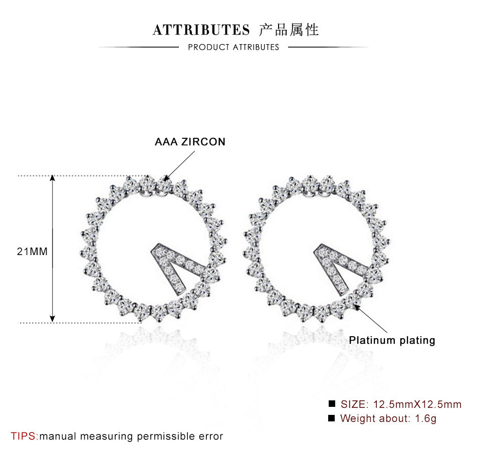 Micro-Set Zircon Stud Earrings