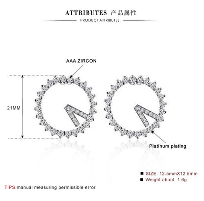 Micro-Set Zircon Stud Earrings